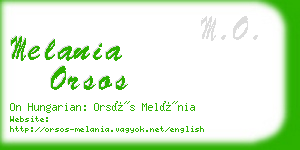 melania orsos business card